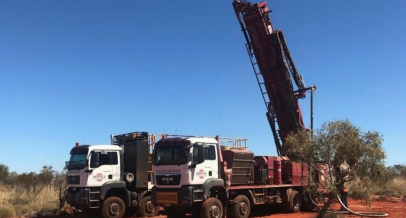Global Lithium Resources (ASX:GL1) Profile Drilling, Rig 1 setup to start drilling at the Marble Bar Lithium Project.